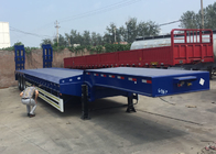 Low Bed Semi Truck Trailer 3 Axles 80T Loading Construction Machine / Heavy Equipment