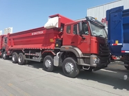 Sinotruk Hohan ((Yeni howo) Tipper Dump Truck N7 8 × 4 12 Tekerlek 380Hp Lhd veya Rhd tarpaulin U tipi konteynerle