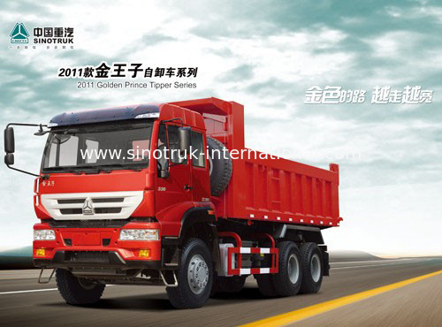 SINOTRUK Altın Prens Damperli Kamyon 10 Tekerlekler 336HP RHD 25-30tons ZZ3251N3641W
