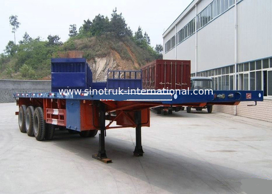 Container Carrying Flatbed Semi Trailer Truck 3 Axles 30-60 Tons 13m