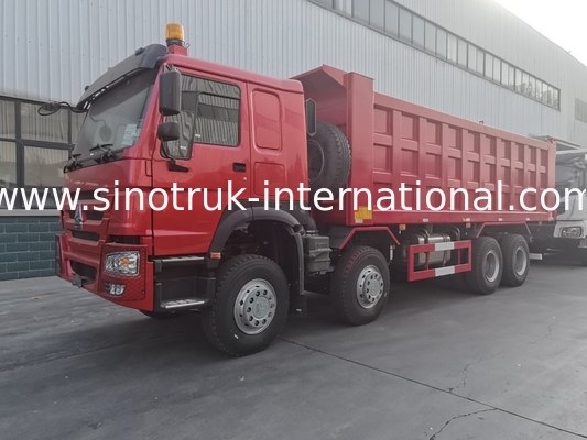 Kırmızı SINOTRUK HOWO 8X4 Damperli Kamyon 400hp 12 Tekerlek