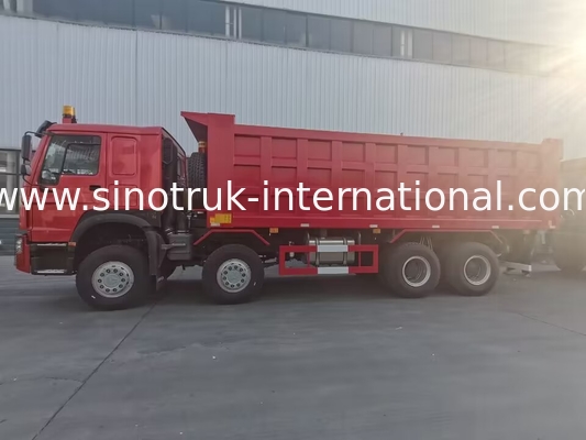 Kırmızı SINOTRUK HOWO 8X4 Damperli Kamyon 400hp 12 Tekerlek