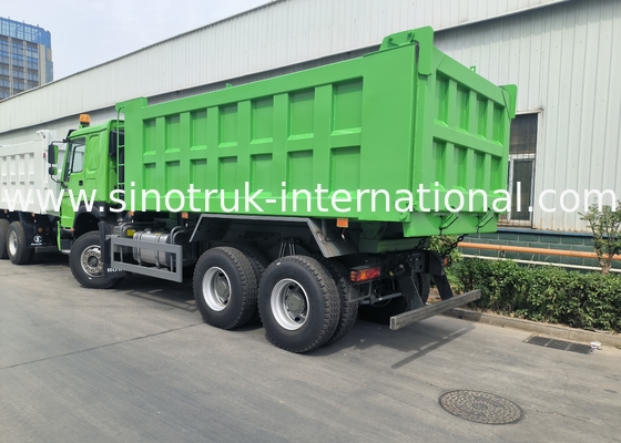Sinotruk Howo Tipper Dump Truck Weichai 400Hp 6 × 4 Lhd Yeşil Orta kaldırma