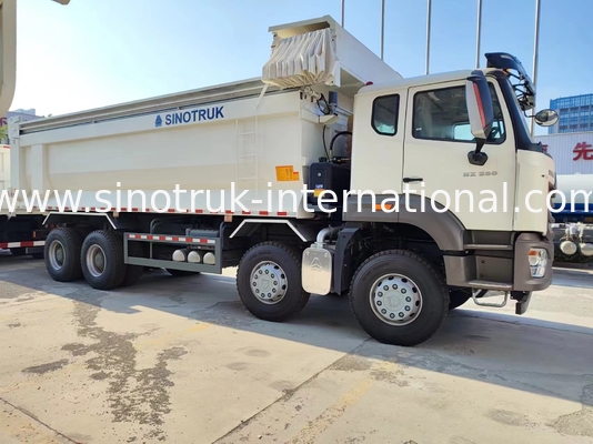 ZZ3317V386JB1R Yüksek At Gücü Düşük Yakıt Tüketimi 380HP Beyaz U Tipi HOWO Tipper Kamyon