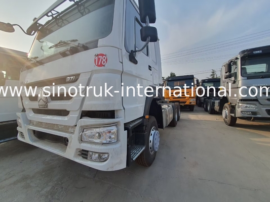 HOWO A7 Kullanılmış Traktor Kamyonu LHD 6X4 Euro 2 371 HP Güç Desteklenmiş Hidrolik Direksiyonla Beyaz