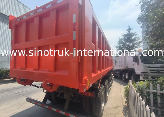 Sinotruk Howo Tipper Dump Truck 400Hp 8 × 4 Rhd 12 Tekerlekli Büyük Tepsil 7600mm