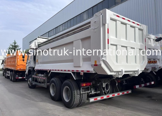 Sinotruk Howo Tipper Dump Truck 400Hp Otomatik Tarpaulinli 6 × 4 U Şekilli Tepsiler