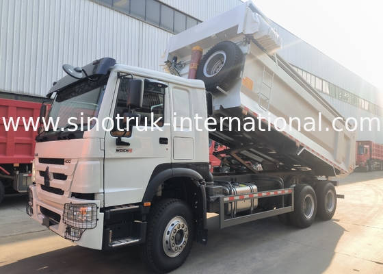 Sinotruk Howo Tipper Dump Truck 400Hp Otomatik Tarpaulinli 6 × 4 U Şekilli Tepsiler