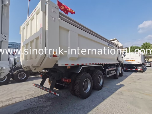Sinotruk HOHAN Yeni HOWO 8X4 Çöp Kamyonu 380hp 12 Tekerlekli Beyaz H77L ZZ3317V386JB1R U Tipi