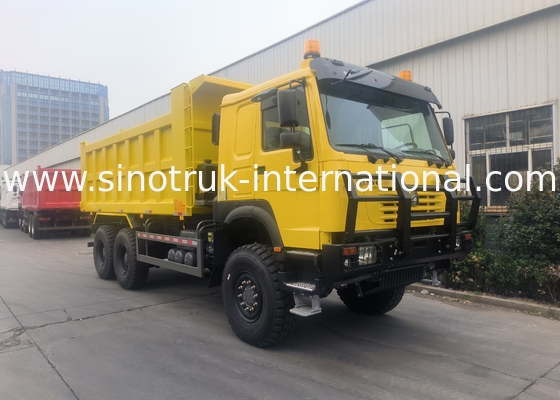 Sinotruk Howo Tipper Dump Truck 6 × 6 Tüm Tekerlekli Sürüş 14.00R20 Tek Lastik 380HP
