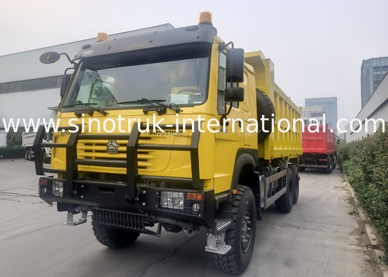Sinotruk Howo Tipper Dump Truck 6 × 6 Tüm Tekerlekli Sürüş 14.00R20 Tek Lastik 380HP