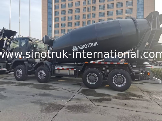 Yeni HOWO HOHAN SINOTRUK Beton Karıştırma Kamyonu Siyah 10CBM 380HP 8X4 RHD