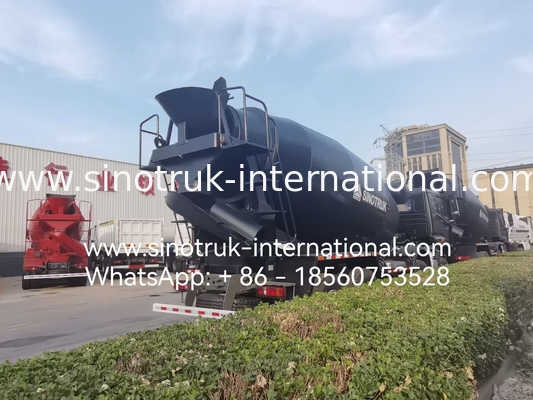 Yeni HOWO HOHAN SINOTRUK Beton Karıştırma Kamyonu Siyah 10CBM 380HP 8X4 RHD