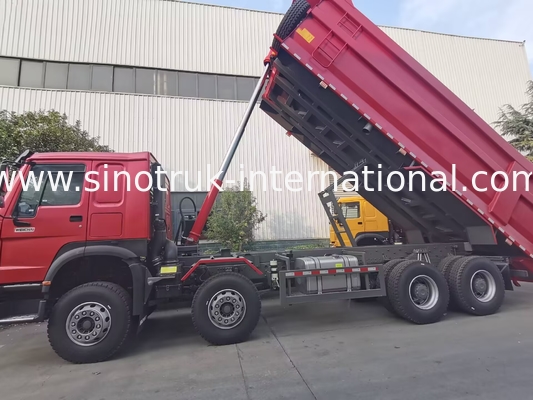 HOWO 12 Tekerlekli Sinotruk 8X4 Çöp Kamyonu 400hp Madencilik için LHD U Tipi Konteyner