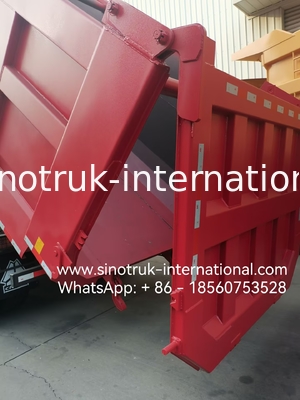 HOWO 12 Tekerlekli Sinotruk 8X4 Çöp Kamyonu 400hp Madencilik için LHD U Tipi Konteyner