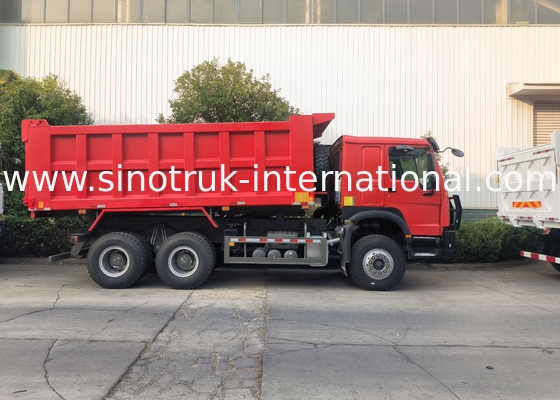 Sinotruk Howo Tipper Dump Truck 6 × 4 Lhd 10 Tekerlekli Hayalet Yüzü Bumper Maden Lastikleri