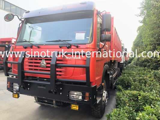Sinotruk Howo Tipper Dump Truck 6 × 4 Lhd 10 Tekerlekli Hayalet Yüzü Bumper Maden Lastikleri