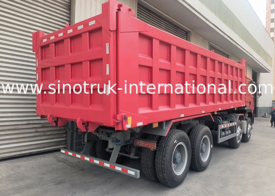 Sinotruk Howo Tipper Dump Truck Tx 400Hp Euro 2 8 × 4 Lhd 12 Tekerlek Kırmızı