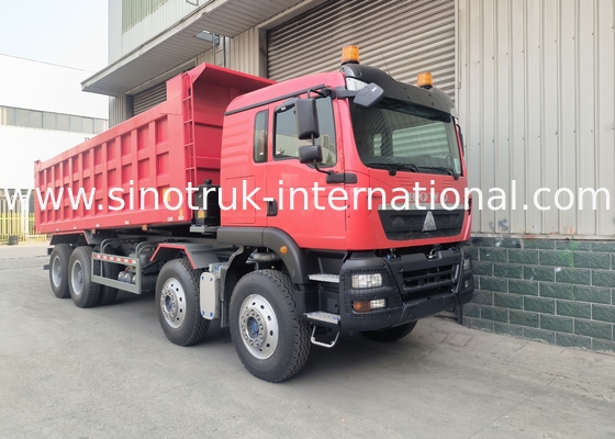 Sinotruk Howo Tipper Dump Truck Tx 400Hp Euro 2 8 × 4 Lhd 12 Tekerlek Kırmızı