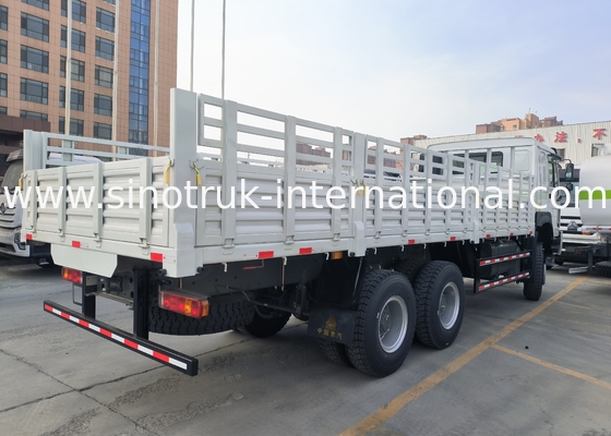 Sinotruk Howo Yeni Kargo Kamyonu 6 × 6 Dört Tekerlekli Sürüş Lhd 10 Tekerlekli Uzun Kargo Kutusu