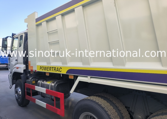 Sinotruk Howo / Hohan 6×4 Tipper Dump Truck 10 Tekerlekli Dikdörtgen Kargo Vücudu 20CBM Beyaz Renk