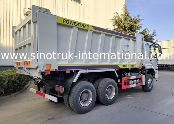 Sinotruk Howo / Hohan 6×4 Tipper Dump Truck 10 Tekerlekli Dikdörtgen Kargo Vücudu 20CBM Beyaz Renk