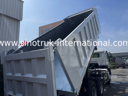 SINOTRUK HOHAN Howo Tipper Dump Truck  Middle Lifting Weichai Engine 6 × 4 LHD Rectangular Cargo Box White  19-20CBM