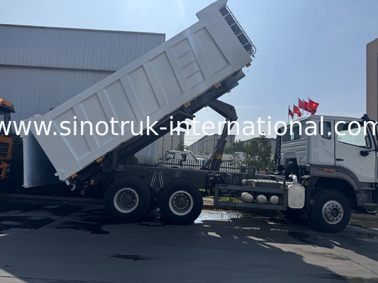 SINOTRUK HOHAN Howo Tipper Dump Truck  Middle Lifting Weichai Engine 6 × 4 LHD Rectangular Cargo Box White  19-20CBM