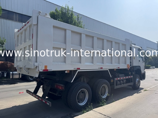 SINOTRUK Engine 371HP 6 × 4  LHD HOWO Dump Truck  White 19-20CBM  Middle Lifting