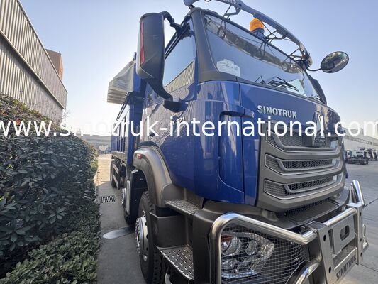 Sinotruk HOHAN Yeni HOWO 8X4 Damperli Kamyon 371hp H77L Kabin Mavi Elektrikli Tente RHD