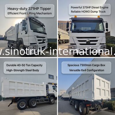 SINOTRUK HOWO 371HP 10 tekerlekli ve dikdörtgen kargo kutusuyla ağır iş yükü taşıyıcı