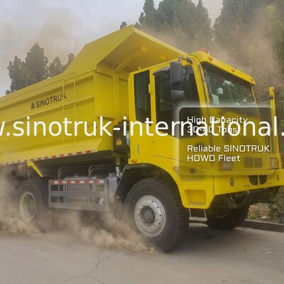 430HP Motorlu 6x4 Tahrik Modeli ve 16mm Alt Kalınlıkta Kargo Kutulu Sinotruk Madencilik Damperli Kamyon