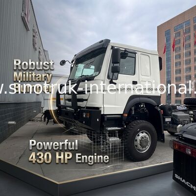 SINOTRUK HOWO Hayalet Yüz Taksi Traktör Kamyon 6X6 Euro 2 430 HP Askeri tampon Beyaz