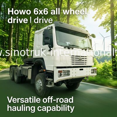 Sinotruk Howo Traktör Kamyon Rhd Dört Tekerlekli Sürüş 6 × 6 Weichai 400HP Beyaz