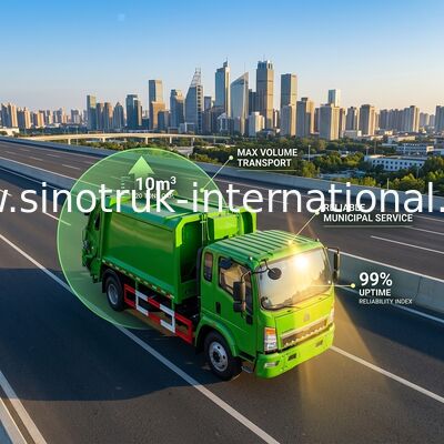 SINOTRUK HOWO Sıkıştırılmış Kompaktör Çöp Toplama Kamyonu 4×2 LHD