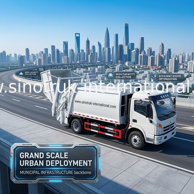 RHD 4X2 Çöp Toplama Kamyon, Ticari Çöp Kompaktör Kamyon 6CBM