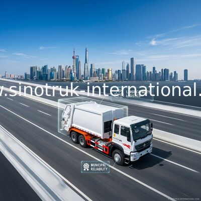 Carriage Removable Garbage Collection Truck SINOTRUK 25CBM 6X4 LHD