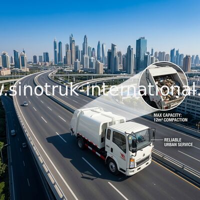 LHD 4X2 SINOTRUK HOWO Sıkıştırılmış Kompaktör Çöp Toplama Kamyonu 5 - 6m3