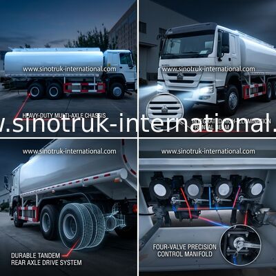 HOWO 6 × 4 10 Tekerlekli Yağ Tankı Kamyonu 400HP 20CBM Taşıma İçin