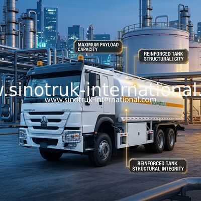 Sinotruk Howo 20CBM Yakıt Tankı Kamyonu 10 Tekerlek 340Hp 6 × 4 Çoklu Bölmeler