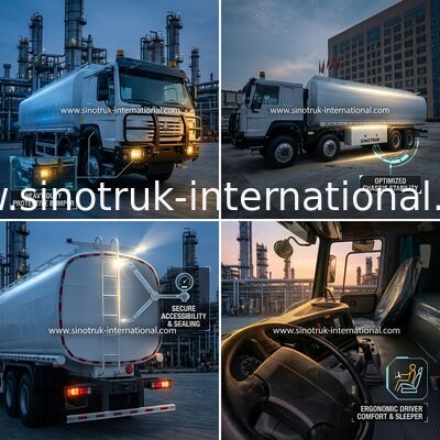 400 HP motor çıkışı Petrol taşıma kamyonu Güvenli yağ teslimatı için mükemmel çözüm