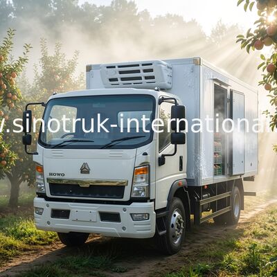 Düşük Gürültülü 4x2 Buzdolabı Dondurucu Kamyon Sinotruk Howo 140hp Rhd