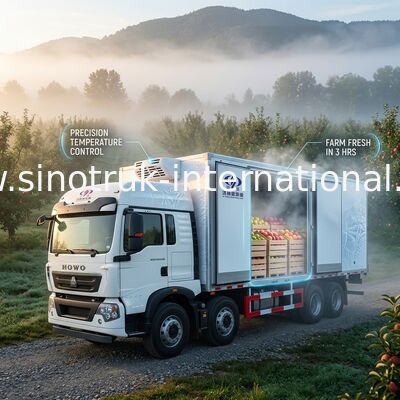 Low Noise Refrigerated Truck SINOTRUK Vegetables Transportation Refrigerated Box Truck