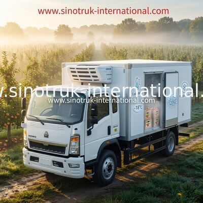 HOWO 4×2 5-10 Ton Küçük Soğutmalı Kapalı Kasa Kamyon Düşük Enerji Tüketimi