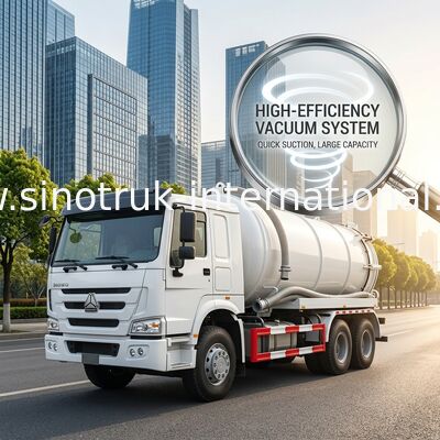Sewage Suction Truck SINOTRUK HOWO for Sanitation Enterprise 20CBM LHD 336HP