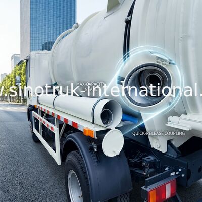 4x2 Hafif Hizmet Tipi Kanalizasyon Temizleme Kamyonu 6CBM Kapasite 160HP 8.00R20 Çelik Lastikler