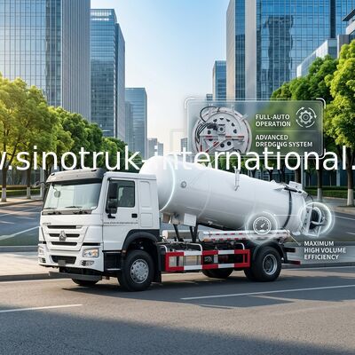 SINOTRUK HOWO Kanalizasyon Emme Kamyonu Yüksek Basınçlı Temizleme 15CBM LHD 290HP
