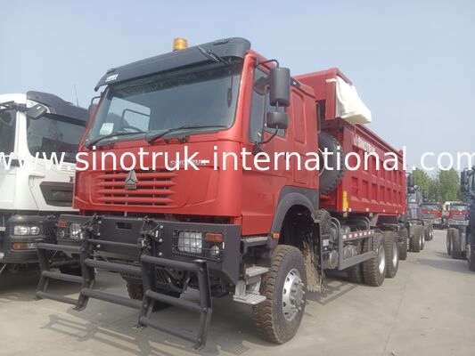 430HP Red HOWO 6*6 Tüm Tekerlek Sürüşlü Dump Truck Ghost-Face Cab