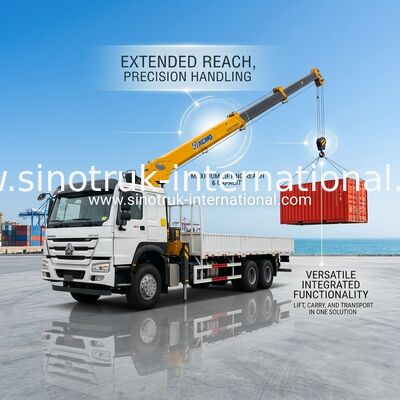 SINOTRUK Kamyon Montajlı vinçler Ekipman 12 Ton XCMG kaldırma için 6X4 400HP