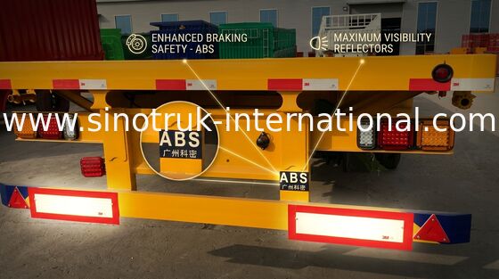 30 Ton Yüklemeli Üç Dingil Flatbed Treyler Toplu Kargo Taşıyan